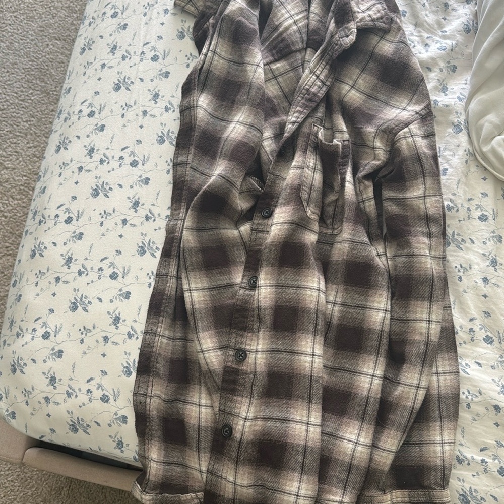 Garage Plaid Button-Up Shirt - Brown and Cream